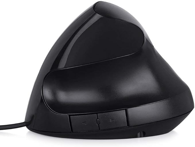 Wired Vertical Mouse, Ergonomic Design Laptop PC Computer Mouse, USB Corded Optical Mouse (Black)