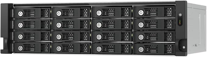 QNAP TL-R1600PES-RP-US 16 Bay 3U Short Depth rackmount PCIe Interface SATA JBOD for petabyte-Scale Expansion (Diskless)