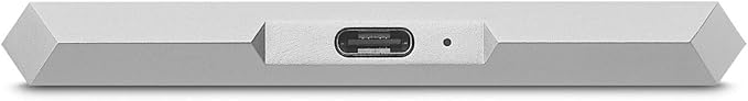 LaCie Mobile Drive, 2 TB , External Hard Drive HDD – Moon Silver, USB-C USB 3.0, With Rescue Services (STHG2000400)