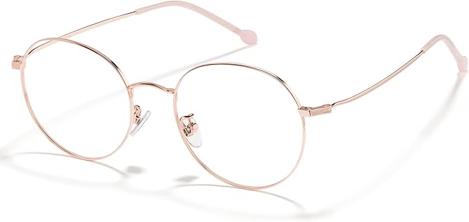 Cyxus Blue Light Glasses for Men and Women, Round Metal Frame Computer Eyeglasses for Office, Gaming, Reading 8090