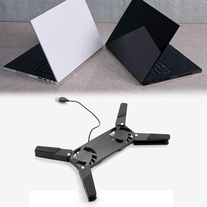 USB Cooling Fan Portable Convenient Notebook Cooler Cooling Pad Stand Double Fans for Notebook Laptop ?