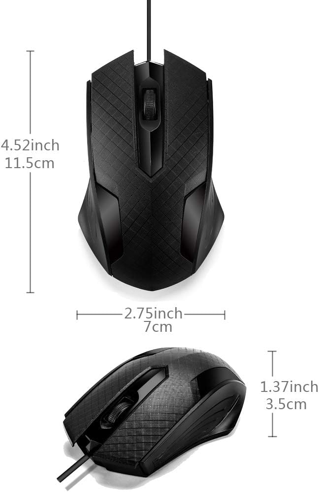 MCSaite Wired Mini Keyboard and Mouse Combo - with Keyboard Cover USB 60% Keyboard for Windows, PC, Laptop