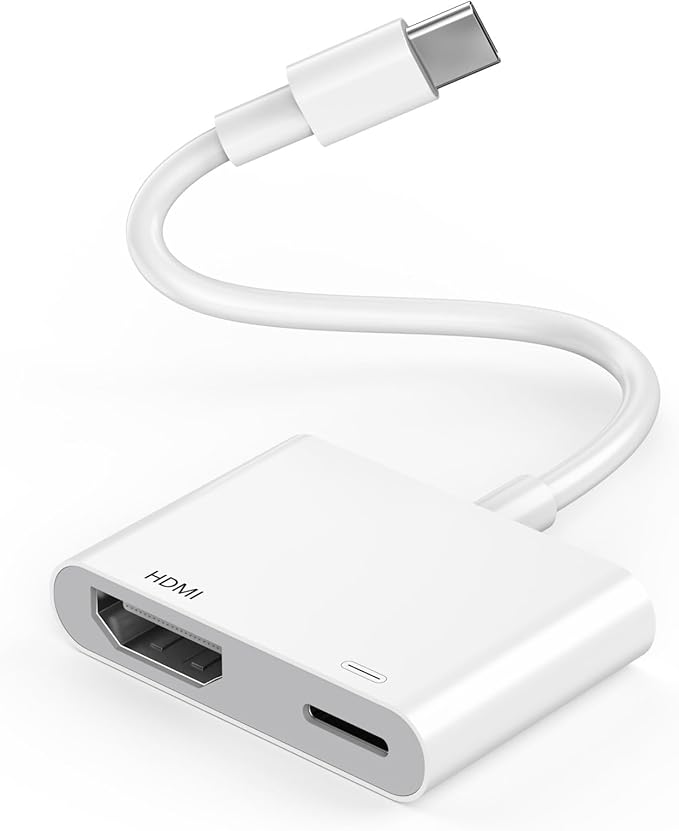 [Apple MFi Certified] USB C to HDMI Adapter for iPhone 17 16 15, Type C Digital AV Adapter 4K UHD Thunderbolt to HDMI Adaptor Sync Screen Connector for iPhone 17 16 15 Pro Max to TV Monitor Projector