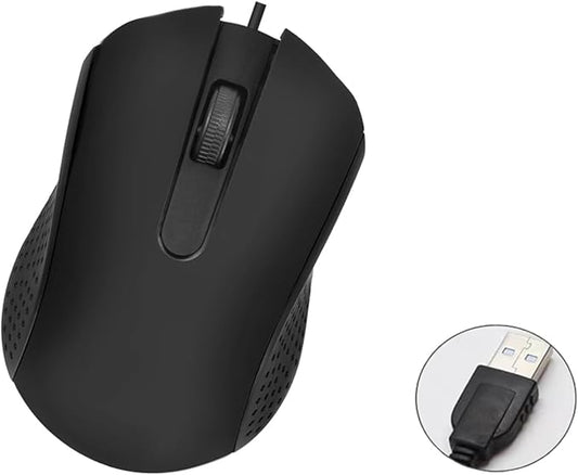 Wired USB Computer Mouse with Ergonomic Design, USB Computer Mice for Laptops and PCs,Office and Home (Black, Wired)