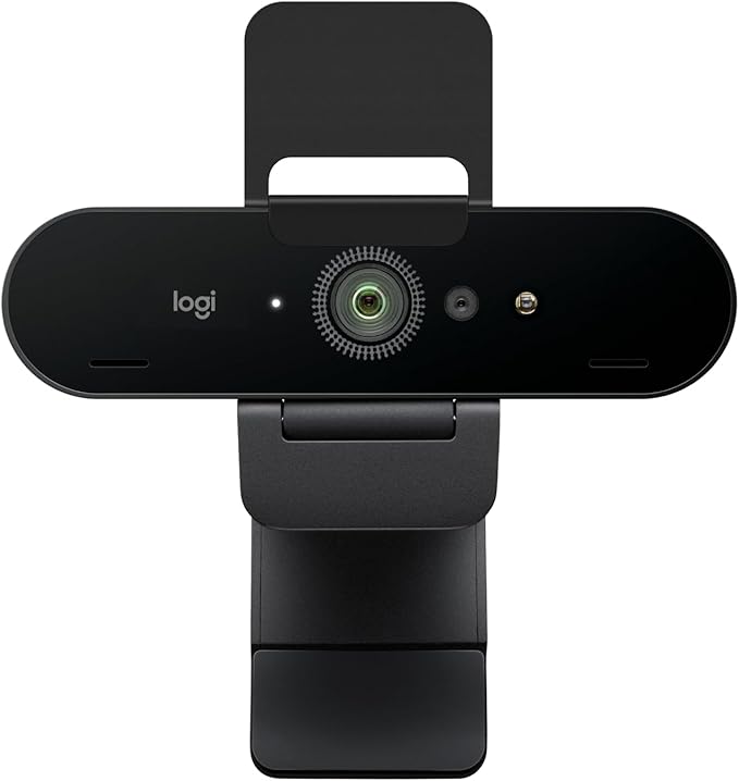 Logitech Brio 4K Webcam, Video Calling, Noise-Cancelling mic, HD Auto Light Correction, Wide Field of View, Windows Hello Works with Microsoft Teams, Zoom, Google Meet, PC/Mac/Laptop/MacBook/Tablet