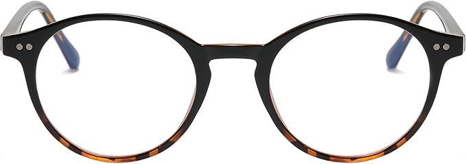 HJSTES Vintage Blue Light Glasses for Women Men Round Bluelight Blocking Glasses Thick TR90 Frame Eyeglasses