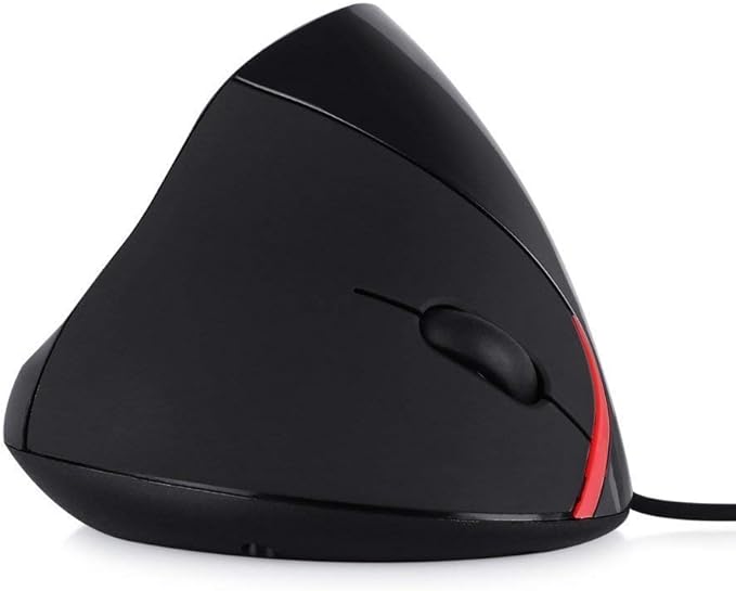 Wired Vertical Mouse, Ergonomic Design Laptop PC Computer Mouse, USB Corded Optical Mouse (Black)