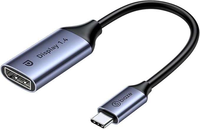 USB C to DisplayPort 1.4 Adapter 8K@60Hz, Thunderbolt 4/3 to DisplayPort Converter Compatible with iPhone 16/15, Galaxy S25, MacBook Pro/Air, iPad XPS