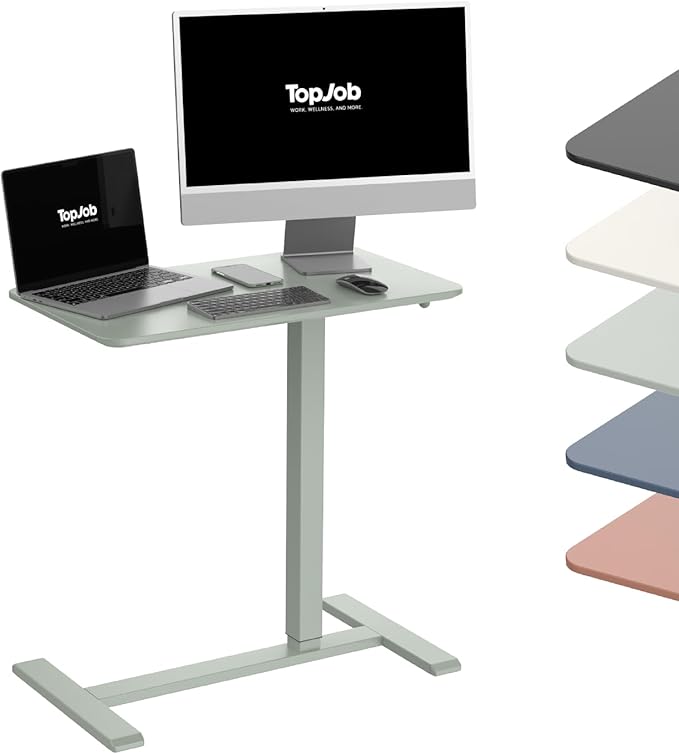 TopJob ANYDESK NEST Mobile Standing Desk, Portable with Hidden Wheels Non Folding, Sit Stand Desk, Computer Workstations, Home Use, Couch Side Table, Bedside Table, Kitchen Prep Table (MNT)