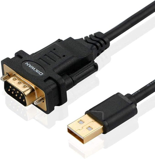 USB to RS232 DB9 Serial Cable Male Converter Adapter with FTDI Chipset for Windows 11,10, 8.1, 8, 7, Vista, XP, 2000, Linux and Mac OS X 10.6 (10ft)…