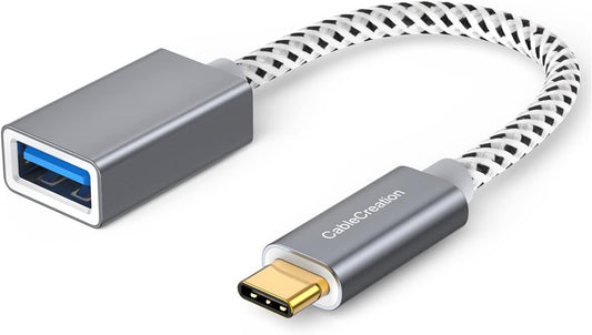 CableCreation USB to USB C Adapter 0.5FT/0.15m, USB C OTG Cable,Type C to USB A Female Connector for MacBook Pro Air, iPad mini/Pro, XPS, Galaxy S22 Ultra, iPhone 16, Surface Go