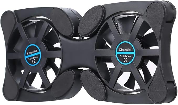 QUZHI Mini Portable Folding Foldable USB Dual Fan Cooler Cooling Pad for PC Laptop Notebook 7