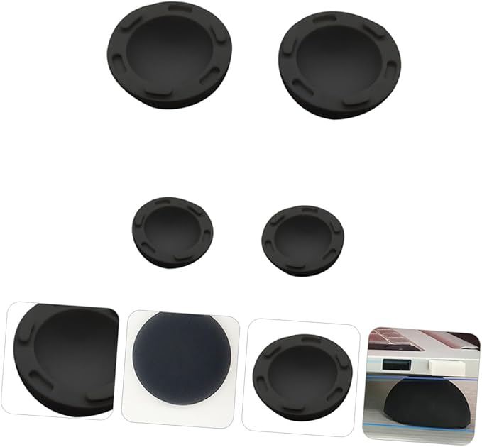 4pcs Black Silicone Laptop Cooling Pads Anti-Slip Laptop Feet Stand Accessories for Improved Airflow and Heat Dissipation