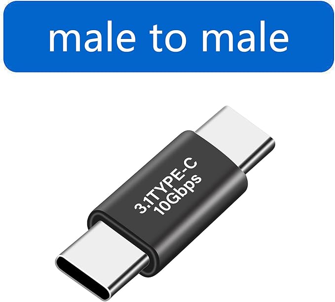 3in1 Pack USB 3.1 C Extension Coupler Adapter: USB C Male to Female, Compatible with MacBook, Nintendo Switch, Thunderbolt3 and More, Black