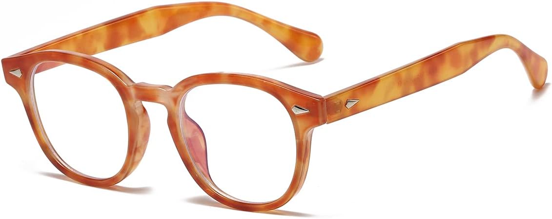 NIDOVIX Retro Round Blue Light Blocking Glasses for Men Women, Vintage Frame Non-prescription Computer Reading Eyeglasses
