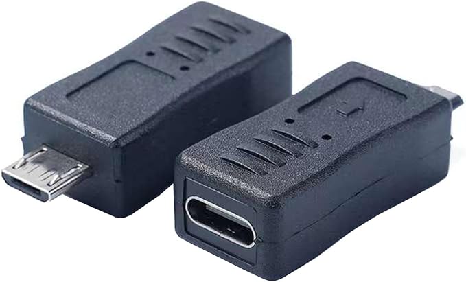 USB C to Micro USB Adapter, 2 Pack USB Type C Female to Micro USB Male Converter Adapter Suitable for Phone and Tablet (TypeC Female/Micro Male)