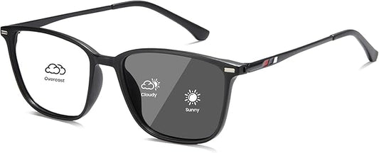 Cyxus Blue Light Blocking Glasses Photochromic Men Square Computer Gaming UV400 Protection 8208iT43