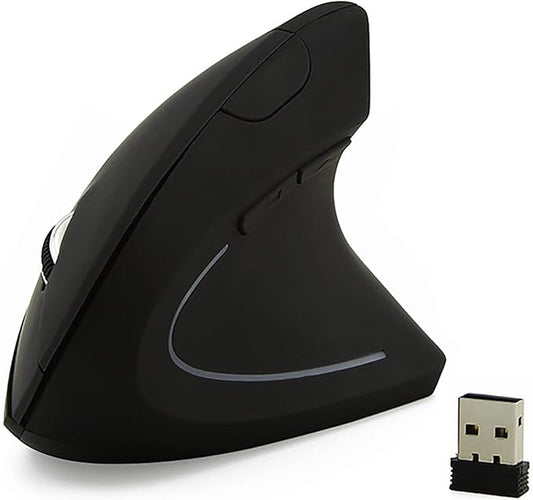 Vertical Mouse, 2.4G Wireless Ergonomic Optical Mouse 800/1200 /1600 DPI 6 Buttons Right Handed Gaming Mice for Laptop, Desktop, PC, MacBook (Black)