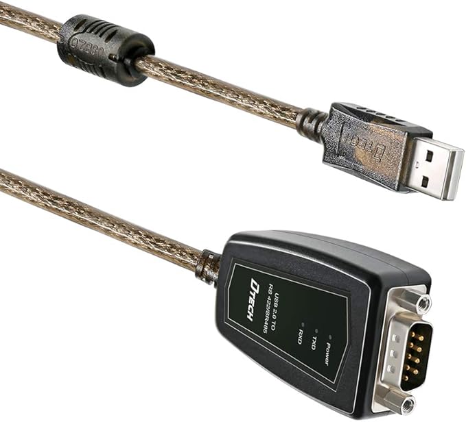 DTECH USB to RS485 Adapter RS422 Serial Port Cable with CP2102 Chip Terminal Board LED Lights Ferrite Core for Windows 11 10 8 7 XP Mac (5 Feet)