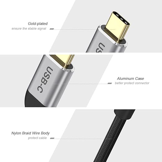QGeeM USB C to HDMI Adapter 4K Cable, USB Type-C to HDMI Adapter [Thunderbolt 3/4] HDMI for Laptop MacBook Pro/Air, iPhone 15 16 17 Pro max, Dell XPS, Pixelbook, iMac,Thinkpad,Surface,IPad Pro