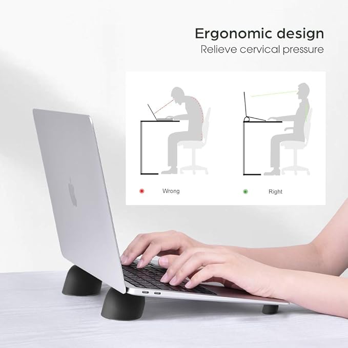 Laptop Risers for Desk, Mini Laptop Cooling Stand, Magnetic Pads Keyboard Riser, Ergonomic Laptops Feet, Compatible with MacBook Air Pro, with Dell, with HP, More 10-15.6” Laptops