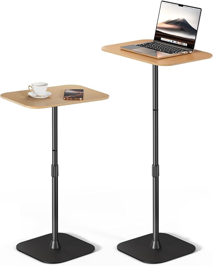 Viozon Floor Laptop Stand for Bed,Laptop Table, Small & Portable Standing Desk with Adjustable Height 26.7"-36.62", Quick Installation for Office,Conference Room,Living Room,Home Office,Bed/Sofa Side