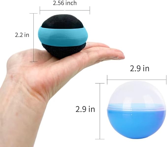 Dual-Sided Screen Cleaning Ball, Touch Screen Glass Cleaner Ball for Smart Phone/Laptop/iPad Tablet/TV, Pack of 3 with Portable Holder Case