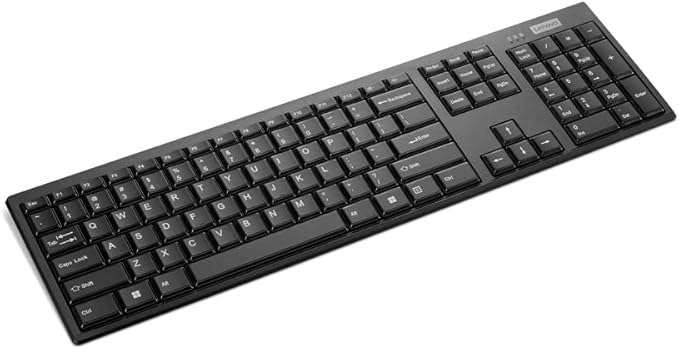 Lenovo 100 Wireless Compact Keyboard – Cordless Keyboard for PC & Laptop with Windows – Silent Keys – Full-Size Layout with Numeric Keypad – Plug & Play USB Receiver – Portable, Black
