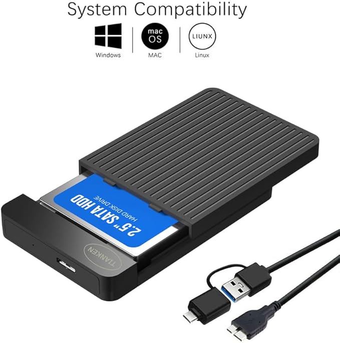 1TB Ultra Slim Portable External Hard Disk Drive 2.5'' USB 3.0 HDD Storage for Mac, PC, Laptop, PS4, Xbox one