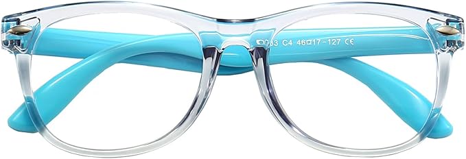 1 Pack kids Blue Light Blocking Glasses For Girls And Boys Computer Blue Light Blocking Glasses For Age 3-11 (Light blue)