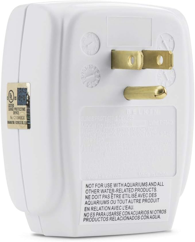 Belkin 1-Outlet Home Series SurgeCube - Grounded Outlet Portable Wall Tap Adapter with Ground & Protected Light Indicators for Office,Charging Brick - White,ABS,885 Joules,(Pack of 10)