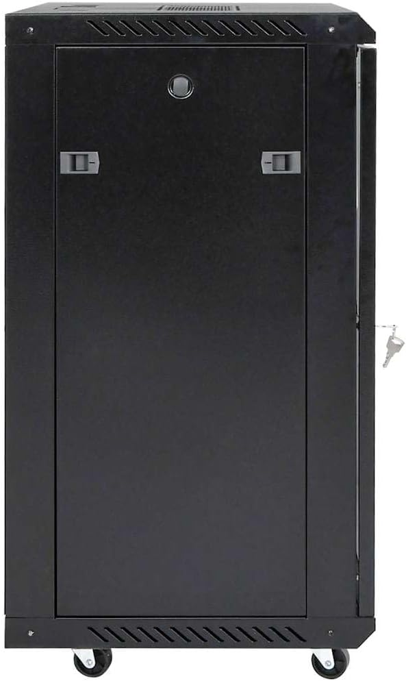 15U Network Cabinet 19 Inch Server Rack, Wall Mount Data Enclosure with Lockable Toughened Glass Door, Cold-Rolled Steel IT Server Organizer 23.6 x 17.7 x 33.9 Inches