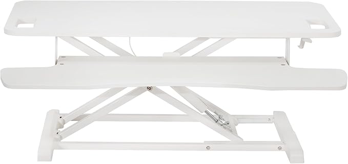 VIVO 38 inch Desk Converter, K Series, Height Adjustable Sit to Stand Riser, Dual Monitor and Laptop Workstation with Wide Keyboard Tray, White, DESK-V037KW