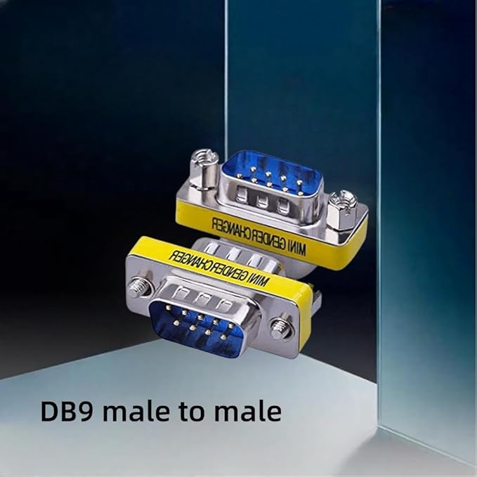 2 Pack Rs232 Serial Cable 9 Pin DB9 Male to Male Gender Changer Coupler Adapter Connector