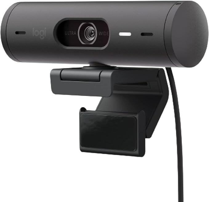 Logitech Brio 501 Full HD Webcam with Auto Light Correction, Show Mode, Noise Reduction Mics, Privacy Cover, Works with Microsoft Teams, Google Meet, Zoom, Nintendo Switch 2 New GameChat Mode - Black