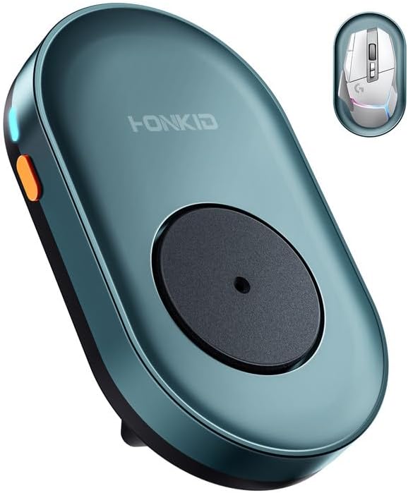 HONKID Undetectable Mouse Mover Jiggler with ON/Off Switch and USB Port Drive-Free,Simulate Physical Automatically Mouse Movement,Prevent Computer Laptop Inactive/Lockdown(Light Blue)