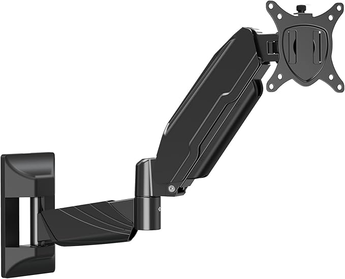 MOUNT PRO Monitor Wall Mount for 13 to 32 Inch Computer Screens, Single Monitor Mount with Tilt/Swivel/Rotation Adjustable, Gas Spring Wall Arm Holds up to 17.6lbs, Vesa Wall Mount 100x100