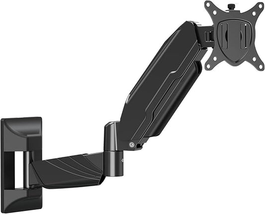 MOUNT PRO Monitor Wall Mount for 13 to 32 Inch Computer Screens, Single Monitor Mount with Tilt/Swivel/Rotation Adjustable, Gas Spring Wall Arm Holds up to 17.6lbs, Vesa Wall Mount 100x100
