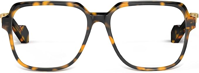 VISOONE Oversized Blue Light Blocking Glasses with Chic Square TR90 Frame and Metal Temple for Women Men REMY