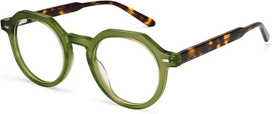 Dollger Blue Light Blocking Glasses For Woman Men Thick Frame Round Non-Prescription Glasses, For Computer Work Gaming,