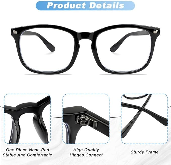 NZKNP Blue Light Glasses for Woman Men,Blue Light Blocking Glasses,Clear Glasses