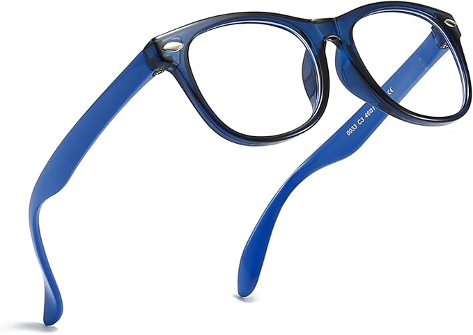 1 Pack kids Blue Light Blocking Glasses For Girls And Boys Computer Blue Light Blocking Glasses For Age 3-11 (Dark blue)