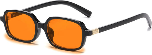 Retro Rectangle Glasses for Women Men Small Square Blue Light Blocking Glasses Vintage Eyeglasses