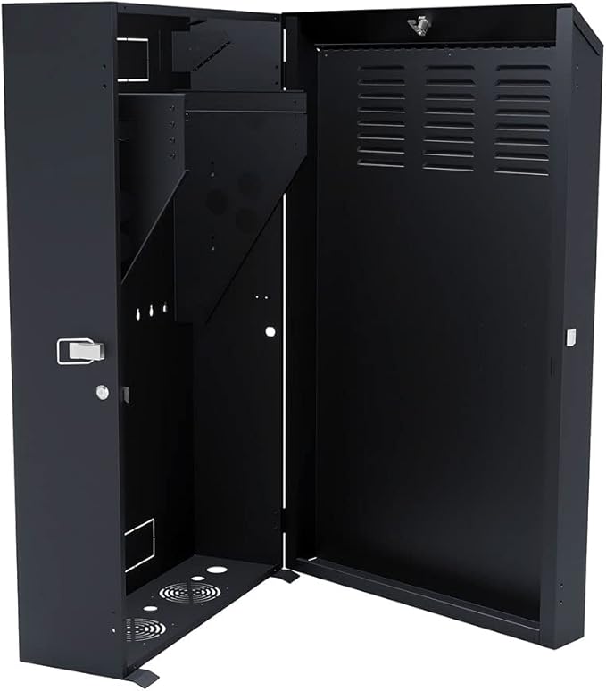 NavePoint 6U Vertical Server Rack Enclosure, Low Profile, 35.4" Deep, Max Weight Capacity 132lbs - 6U Network Cabinet Vertical Wall Mount, Perforated, Black