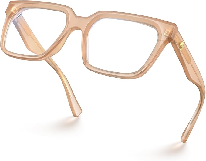 VISOONE Rectangle TR90 Blue Light Blocking Glasses Computer Eyewear with Preppy Look for Women and Men Cougar
