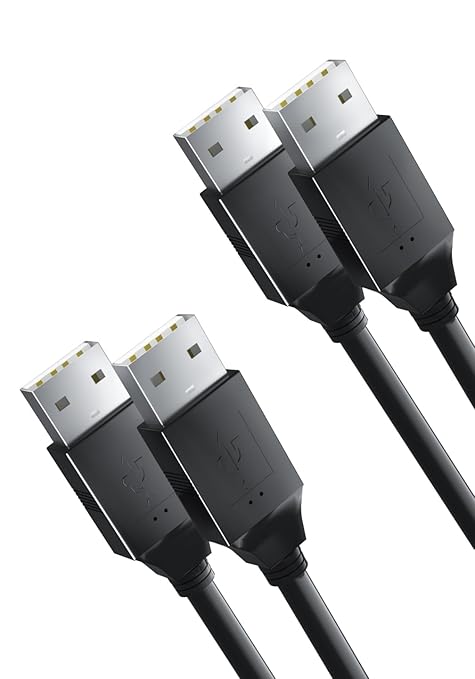 2 Pack 4.3ft/1.3m Type A Male to Type A Male Cable for Laptop Cooling Pads - USB A to USB A Black for Laptop Coolers