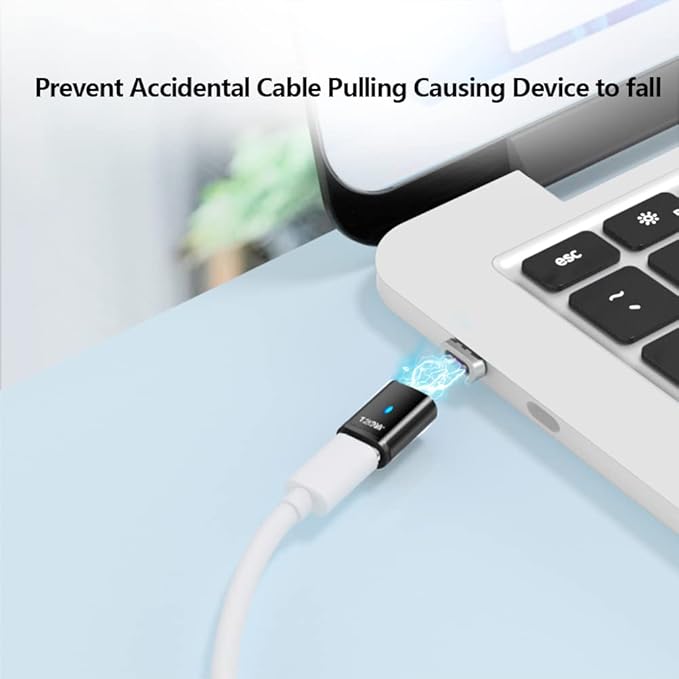 USB C Adapter Straight 2 Pack, Magnetic USB C Adapter -3 Tips 120w Fast Charging 5Pin 480Mbps Data Transmission