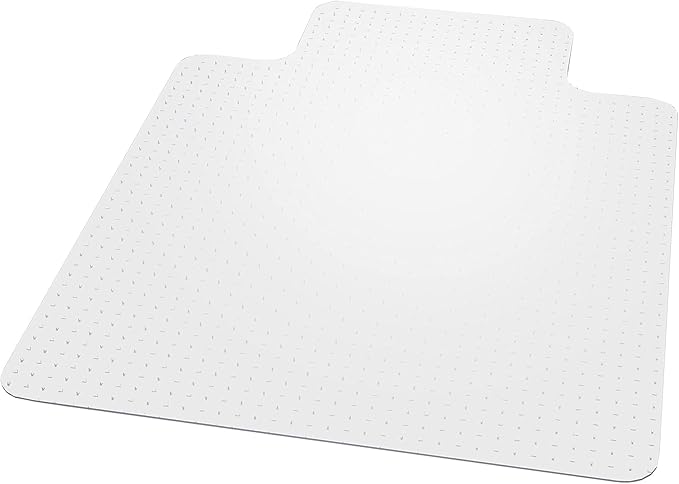 Staples Office Chair Mat, Clear Floor Mats with Lip, Medium-Pile Carpets, Extended Under-Desk Coverage, 53 x 45 Inch, Smooth Glide