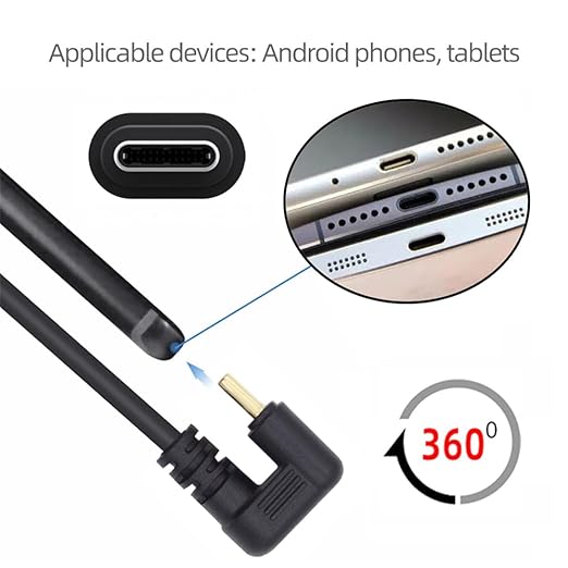 NFHK USB2.0 Type-A to Type C USB-C Male to Male Power Data Cable 5Gbps USB-C Opposite U Shape Back Angled
