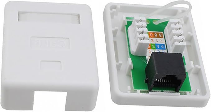 DZS ELEC Cat6 RJ45 Surface Snap-on Mount Box Network Single Port Desktop Box for House Wiring Network Remodelling Conference Room Wiring